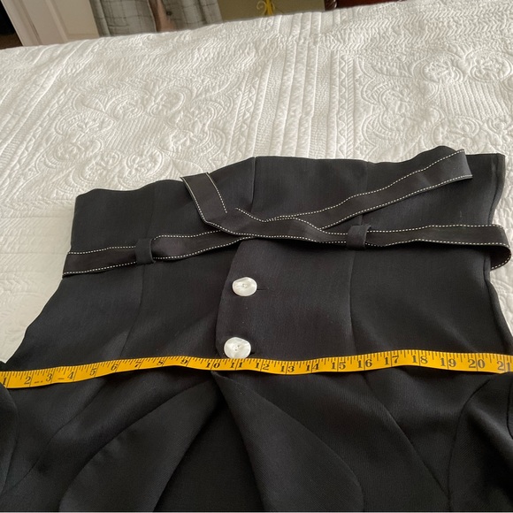 STUDIO ONE,  BLACK BLOUSE WITH WAIST BELT, SIZE: 16 - Picture 7 of 10